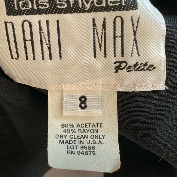 Dani Max petite vintage black blazer 8P side zip pockets bikercore - Picture 3 of 3